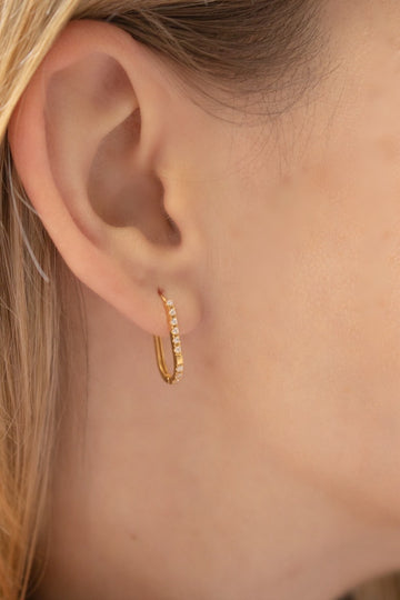 Rectangle gold hoop